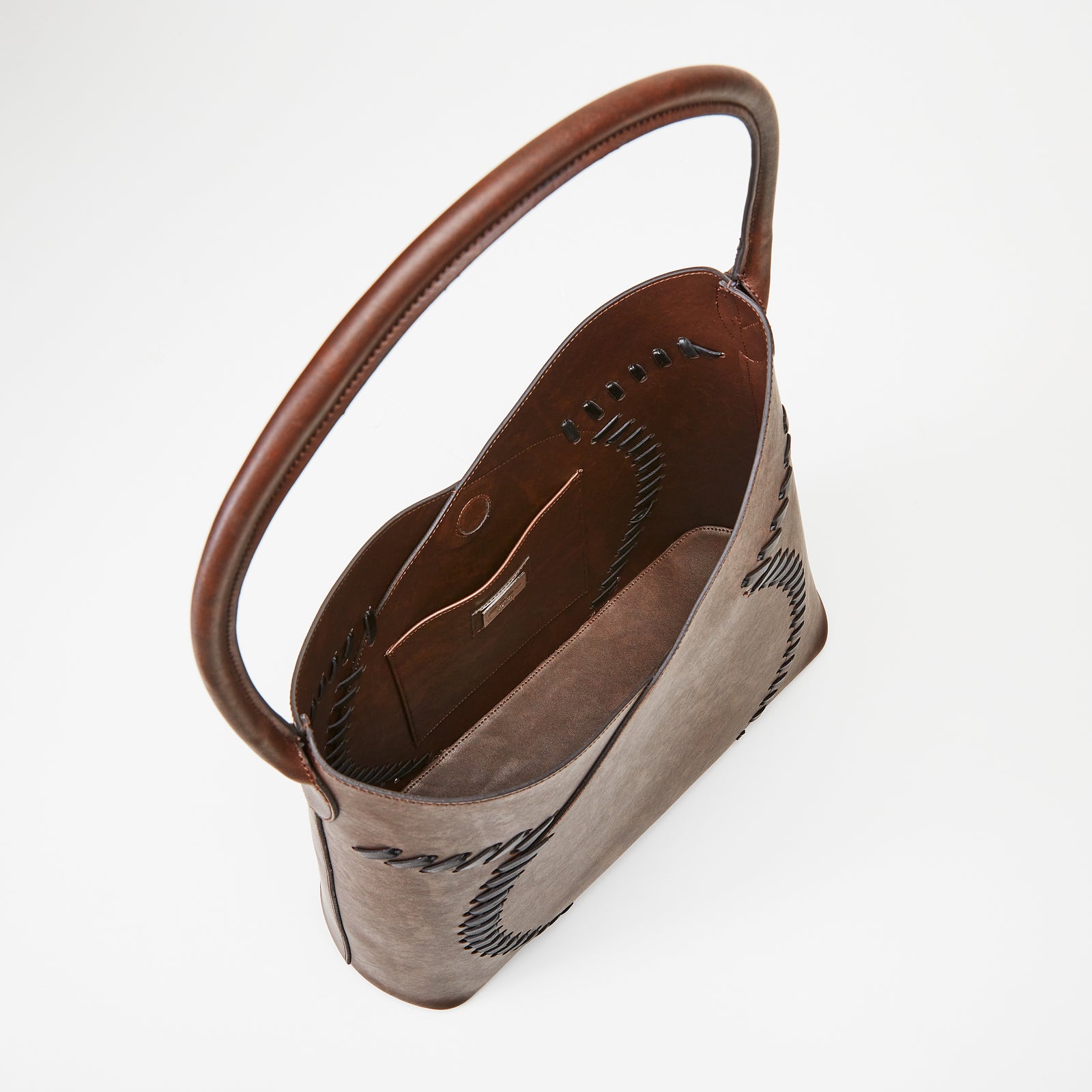 Detail of the Musa cactus leather and lacing